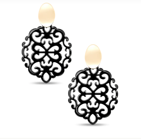 Damask Resin Drop Earring