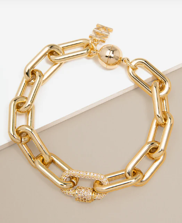 Shiny Gold Carabiner Bracelet