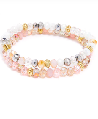 Cut Crystal Stretch Bracelet Set