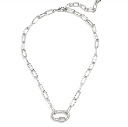 Pave Carabiner Necklace