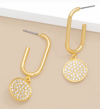 Pave Medallion Earrings