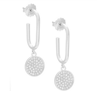 Pave Medallion Earrings