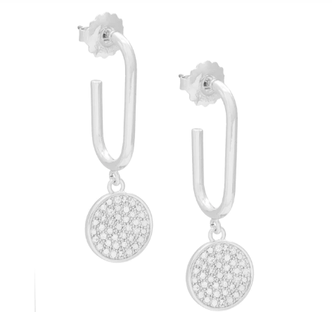 Pave Medallion Earrings