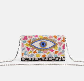 Rainbow Evil Eye Clutch Purse