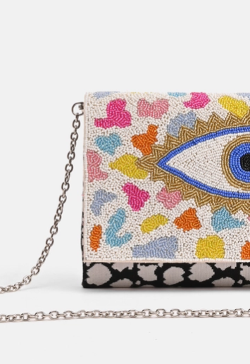 Rainbow Evil Eye Clutch Purse