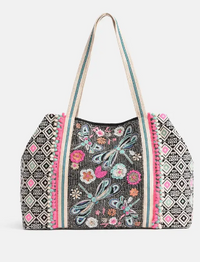 Dragonfly Beaded Tote Bag