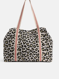 Beaded Leopard Tote